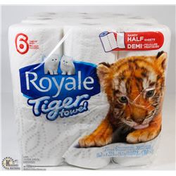 LOT OF 2 ROYALE 6PK TIGER TOWEL PAPER TOWELS