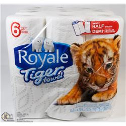 LOT OF 2 ROYALE 6PK TIGER TOWEL PAPER TOWELS