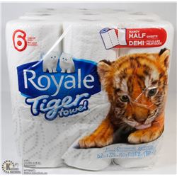 LOT OF 2 ROYALE 6PK TIGER TOWEL PAPER TOWELS