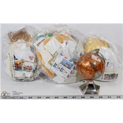 FLAT WITH 3 BAGS OF STAMPS FROM
