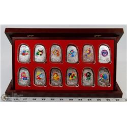 12 ZODIAC ANIMALS SILVER COLOUR MEDALLIONS