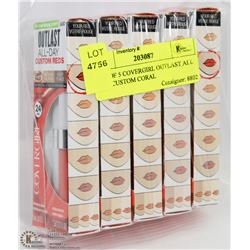 LOT OF 5 COVERGIRL OUTLAST ALL DAY CUSTOM CORAL