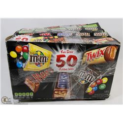 LOT OF 4- 65 COUNT ASST FUN SIZE CANDY BARS