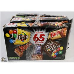 LOT OF 4- 65 COUNT FUN SIZE ASSORTED CANDY BARS