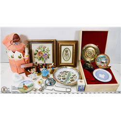 FLAT OF VINTAGE HOME DECOR & COLLECTIBLES