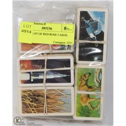 LARGE LOT OF RED ROSE CARDS.
