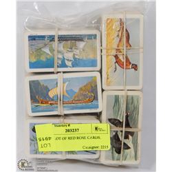 LARGE LOT OF RED ROSE CARDS.