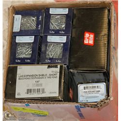 BOX OF ASSORTED GRIP RITE AND LILY FASTENERS