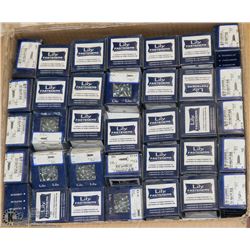 BOX OF ASSORTED PAN SOCKET SCREWS AND FASTENERS