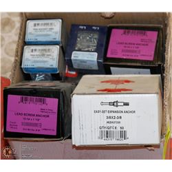 BOX OF ASSORTED SCREWS AND ANCHORS