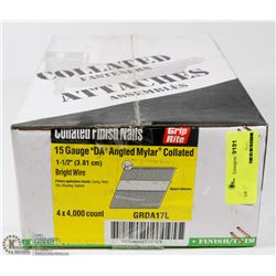 BOX OF GRIP RITE COLLATED FINISH NAILS 1-1/2"