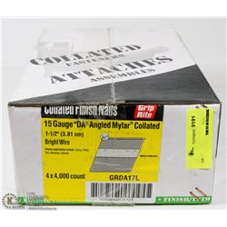 BOX OF GRIP RITE COLLATED FINISH NAILS 1-1/2"
