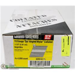 BOX OF GRIP RITE COLLATED FINISH NAILS 1-1/2"