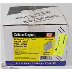 BOX OF GRIP RITE COLLATED STAPLES 1" 10,000 PCS
