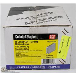 BOX OF GRIP RITE COLLATED STAPLES 1" 10,000 PCS
