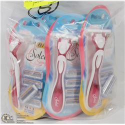 LOT OF 8 BICK SOLEIL RAZORS WITH REFILLS