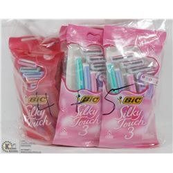 9 BIC SILKYTOUCH3 RAZOR PACKS