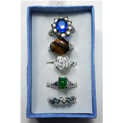 23 - LOT OF 5 FASHION RINGS