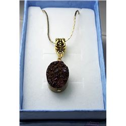 14 - COPPER OVAL DRUZY PENDANT