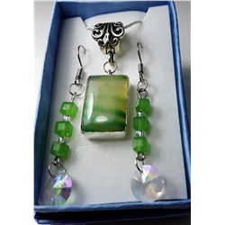 13 - RECTANGLE CUT GREEN LACE ONYX
