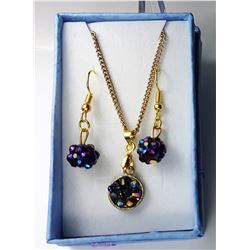 12 - GOLD TONE & BLUE/PURPLE SET