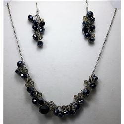 19 - BLACK/GREY  CRYSTAL NECKLACE SET