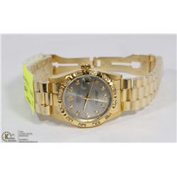 MENS ROLEX REPLICA WITH GOLD STRAP