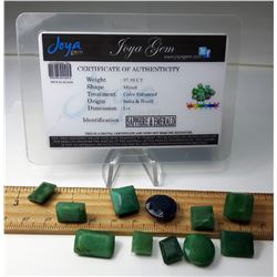 7 - LOT OF 97.10 CT EMERALD & SAPPHIRE