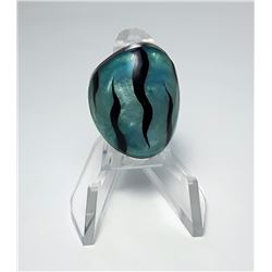 2 - BLUE ENAMELED 925 STAMPED  RING