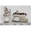 Image 1 : PAIR OF DESKTOP MINI CLOCKS - JESTER WITH HOBBIT