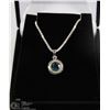 Image 1 : #100-GENUINE BLUE TOPAZ PENDANT NECKLACE 4.2G