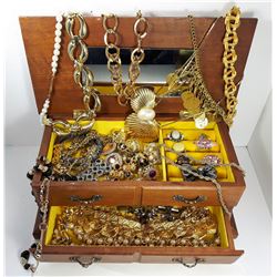 1 - WOODEN CHEST JEWELRY BOX