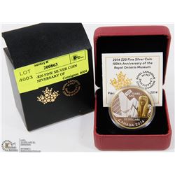 RCM 2014-$20 FINE SILVER COIN 100TH ANNIVERSARY OF