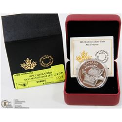 RCM 2014-$5 FINE SILVER COIN ALICE MUNRO WITH CASE