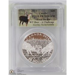 PGCS $20 WHITE TAIL DEER COIN FIRST STRIKE