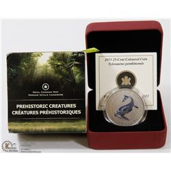 2013 CANADIAN 25 CENT COLOURED COIN PREHISTORIC