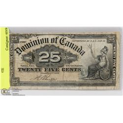 DOMINION OF CANADA 1900 25 CENT BANK NOTE