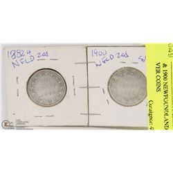 28) 1882H & 1900 NEWFOUNDLAND 20 CENT SILVER COINS