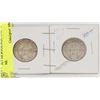Image 1 : 25) TWO 1917 NEWFOUNDLAND 25 CENT COINS.