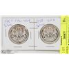 Image 1 : 43) 1951 & 1958 CANADIAN 50 CENT SILVER COINS.