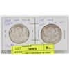 Image 1 : 42) 1941 & 1942 CANADIAN 50 CENT SILVER COINS.