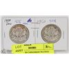 Image 1 : 46) TWO 1950 CANADIAN 50 CENT SILVER COINS.