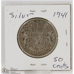 1941 CANADIAN 50 CENT COIN