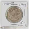Image 1 : 1942 CANADIAN 50 CENT COIN