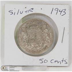1943 CANADIAN 50 CENT COIN