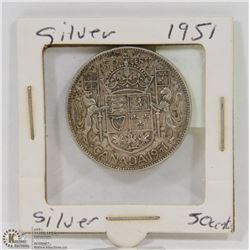 1951 CANADIAN 50 CENT COIN