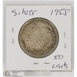 1958 CANADIAN 50 CENT COIN