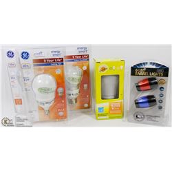 LOT OF 4 NEW LIGHT BULBS INCLUDING NEW LED BARREL