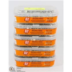 5 BOXES OF GRIP RITE DRYWALL NAILS 3D 1-1/4"