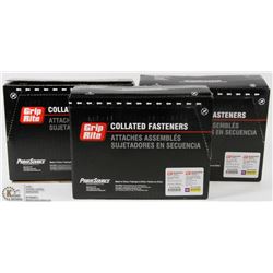 3 BOXES OF GRIP RITE COLLATED FASTENERS